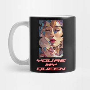 You're my Queen (pastel geometric shapes woman's face) Mug